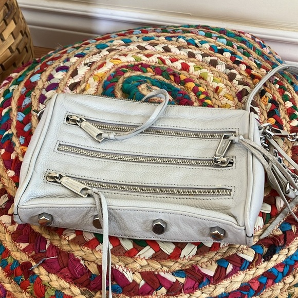 Rebecca Minkoff 5 zip bone light grey Leather crossbody Bag - Picture 2 of 5